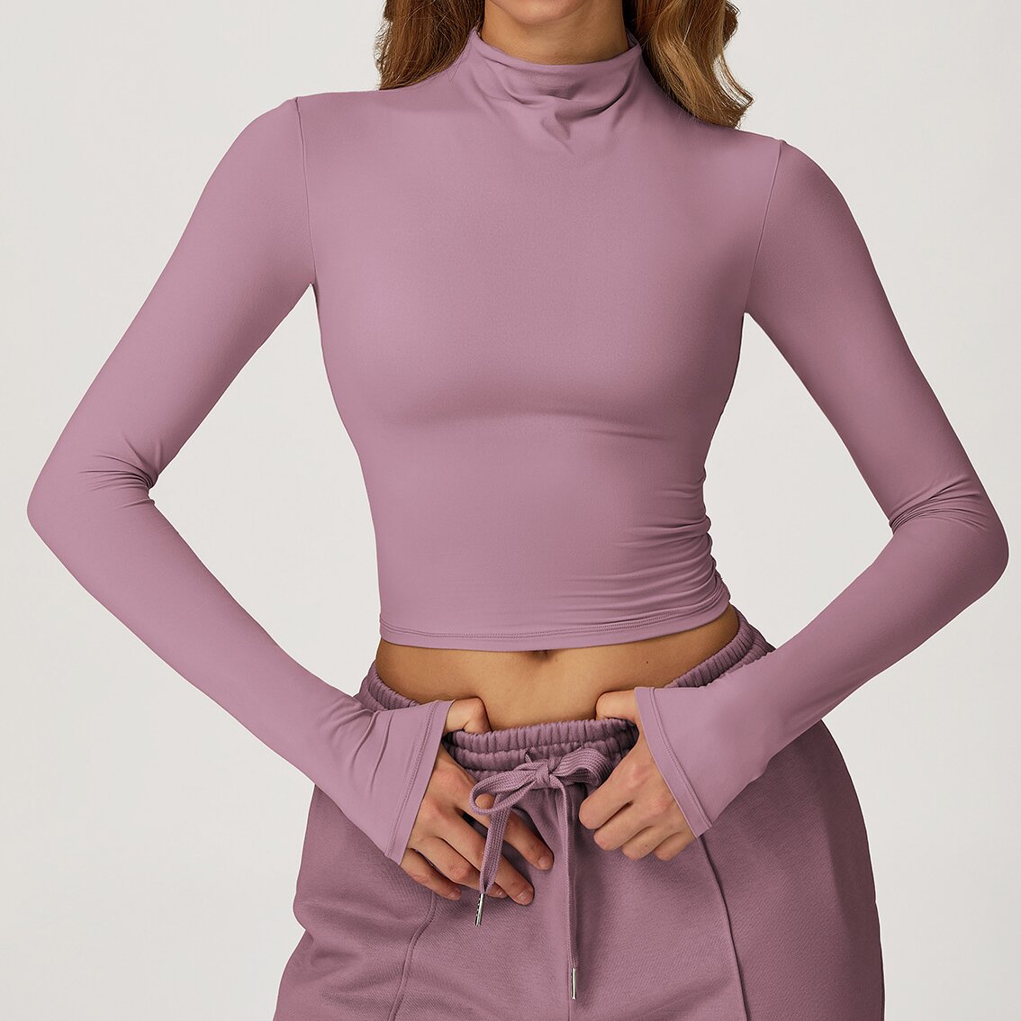 Best-selling Slimming High-neck Short Top Yoga Wear Exposed Waist Quick-drying Breathable Elastic Large Size Fitness Daily Wear
