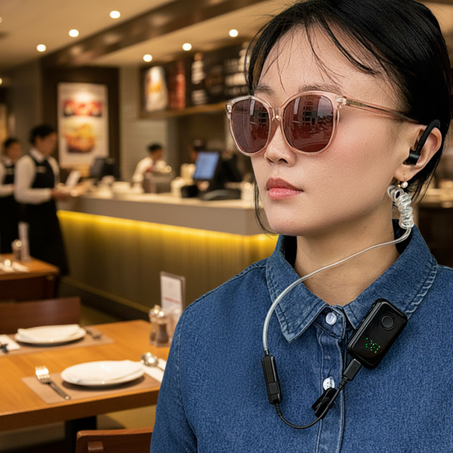 Mini Analog Walkie Talkie with Easy-to-Use PTT Button Type-C Charging Two-Way Communication Earpiece Mini Two Way Radio