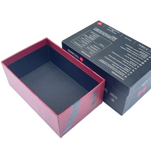 Custom logo Red luxury Phone Watch Packaging carton with removable lid and 2-piece rigid box based