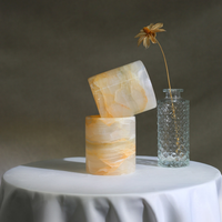 Support de bougie en onyx haut de gamme en gros RF, coupelle aromatique en marbre naturel, ornement de décoration intérieure, pot à bougie en onyx, parfum d'ambiance pour la maison