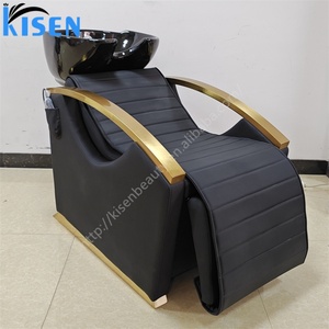 Kisen – Nouveaux lavabos et chaises portables économiques noirs pour salon de coiffure, lit de lavage avec bassin en céramique, mobilier de beauté - Product Image 3