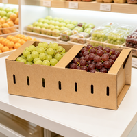 Boîte en carton ondulé pour produits frais, dimensions personnalisées, trous d'aération, carton kraft pour la restauration commerciale