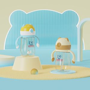 Gobelet d'apprentissage PPSU pour bébé, 300 ml, avec paille à bouton-poussoir et poignées, mignon, anti-fuite et compatible <span class=keywords><strong>lave</strong></span>-<span class=keywords><strong>vaisselle</strong></span> - Product Image 6