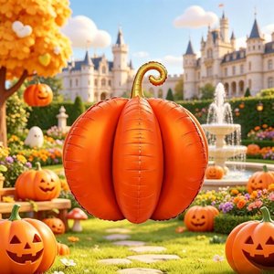 Nuovo Palloncino in Mylar a Forma di Zucca 3D per Halloween, Palloncino in Foil a Forma di Zucca - Product Image 2