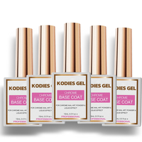 Couche de base chromée de marque privée pour poudre à ongles 15ml vernis à ongles gel UV HEMA sans TPO Gel de base en caoutchouc clair Logo personnalisé