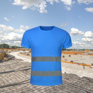 Camiseta Polo Reflectante de Seguridad Amarillo Fluorescente para Guardias de Estacionamiento con Franja Reflectante - Product Image 1