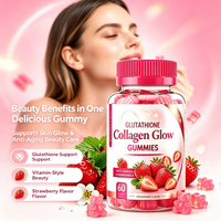 Gummies au collagène et au glutathion pour éclaircir la peau, anti-âge, améliorer la densité osseuse, complément beauté, saveur fraise, 3g, 60 gummies