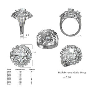 خاتم مجوهرات مخصص من الفضة الإسترلينية عيار 925 بتصميم موير مرصع بالأحجار الكريمة للنساء - Product Image 1