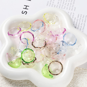 Acrylic Jellyfish <b>Beads</b> Middle Size For Jewelry Making DIY Accessories Transparent Round Shape Plating Process - Product Image 4