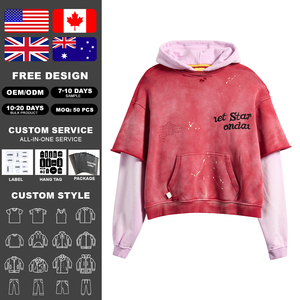 เสื้อฮู้ดดี้วินเทจทรงโอเวอร์ไซส์ปักโลโก้ KingSen แบบสองชั้น ผ้าฝ้าย 400gsm เนื้อเฟรนช์เทอร์รี่ ระบายอากาศได้ดี สำหรับผู้ชาย - Product Image 2