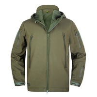 Tenues d'hiver tactiques d'extérieur pour hommes, veste imperméable, pantalon, ensemble de manteaux à capuche, fermeture éclair, teinture unie
