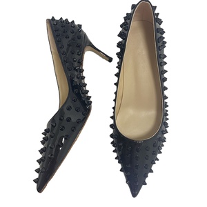 Zapatos de tacón de aguja bajos de 2 pulgadas para mujer, con remaches, para bodas, fiestas, citas, con punta, tallas grandes, personalizables con logo de fábrica - Product Image 2