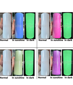 Vaso de 20 oz que Brilla en la Oscuridad, Cambia de Color con la Luz Solar, con Purpurina UV, Sensible a la Luz, para Sublimación en Blanco - Product Image 1