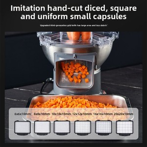 Cortador de Verduras Multifunción para Cocina: Cubos de Rábano, Granulador de <span class=keywords><strong>Cebolla</strong></span>, Rebanador de Patatas, Tiras de Mango, Picador Comercial para Cantina - Product Image 4