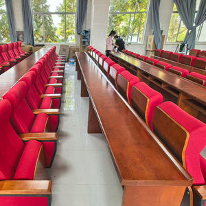 Venta directa de fábrica de tela de pie de hierro con tablero de escritura sala de conferencias universitarias teatro Iglesia auditorio sillas - Product Image 1