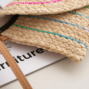 Bolso de Mano de Paja Tejido a Mano para Mujer, Bolso Tipo Sobre Bohemio para la Playa con Correa Cruzada Desmontable, Cartera Tejida de Moda de Verano - Product Image 4
