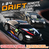 Voiture RC 1/24 2.4G 4x4 avec lumières LED, batterie incluse, voiture de drift RC RTR pour enfants, intérieur/extérieur, directement de l'usine
