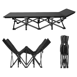 <span class=keywords><strong>Lit</strong></span> <span class=keywords><strong>pliant</strong></span> extensible moderne et léger en tube d'acier pour le camping, le bureau, les voyages en plein air - Product Image 2