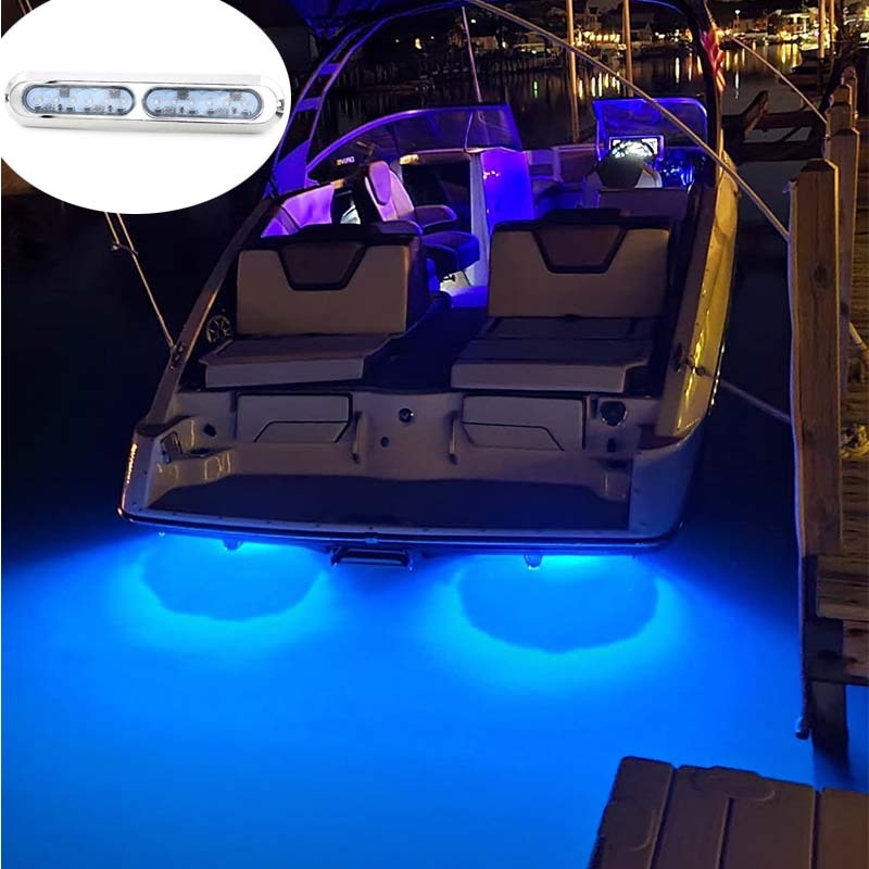 WEIKEN Slim 60w Under Water Fishing- Wakeboard Marine Dock Pool Lights Marine Boat Underwater LED Light