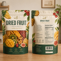 Sachets refermables personnalisés mats imprimés pour fruits secs, emballage alimentaire refermable de qualité alimentaire pour fruits et noix