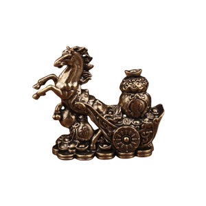 Brass Lucky Horse Gourd Ornament 2Pcs Feng Shui Home <b>Office</b> Decoration - Product Image 5