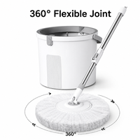 Ensemble serpillière rotative en microfibre durable avec seau, tête rotative à 360°, seau détachable avec bouchon de vidange, pour le nettoyage des sols durs
