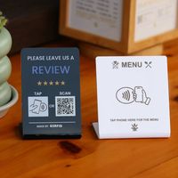 Personnalisé en Acrylique Google Review NFC Stand de Table Affichage Qr Code pour Restaurant Menu Instagram Facebook Whatsapp Linkedin