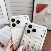 Nouvelle coque de téléphone de luxe en cuir à motif crocodile dégradé pour iPhone 18 Pro Max 17 Pro Max 16 Pro Max, coque de téléphone antichoc
