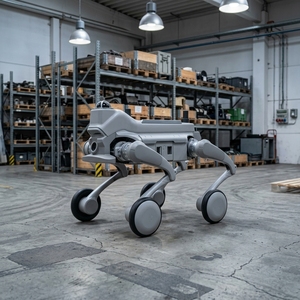 Robot chien quadrupède intelligent Genisom ZSL-1 en argent, IA, SDK open source pour la recherche et le développement avancé - Product Image 1