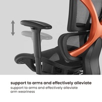 Support dorsal SpineX Chaise d'ordinateur de bureau ergonomique à dossier haut pivotant avec accoudoir 3D réglable en hauteur