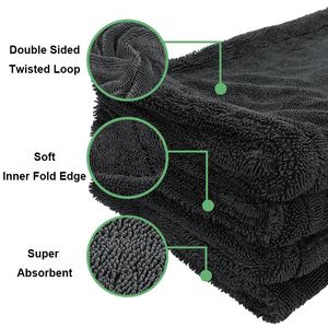 Serviette de nettoyage automobile premium 650 g/m² 1300 g/m² haute densité tissée à boucles torsadées épaissies séchage rapide couleur unie - Product Image 4