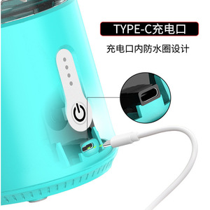 Mini Licuadora Portátil Recargable de 401 ml con Puerto de Carga Tipo C, Color Azul Menta - Product Image 1