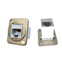 Módulo CAT6 tipo D RJ45, cable de red blindado, extensor de cable de red, Conector de datos directos de doble cabeza