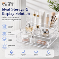 Présentoir en acrylique transparent sur mesure pour l'affichage de produits en magasin, conception à bords lisses, gain de place, pour approvisionnement en gros