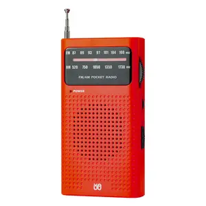 Radio AM FM portable Lecteur de récepteur radio double bande Haut-parleur intégré avec une mini radio standard de 3.5mm pour les aînés