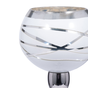 Porte-bougie votif rond avec support, design en métal et verre, chandelier pour centre de table, élégant - Product Image 3