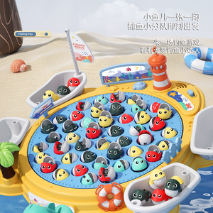 Vente chaude multijoueur enfants famille jeux interactifs jeux de pêche musicaux support électrique à piles jouet de pêche rotatif - Product Image 3