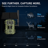 Caméra de surveillance résistante à l'eau, camouflage, alimentée par énergie solaire, 4G sans fil, capteur de mouvement PIR, vision nocturne infrarouge, audio bidirectionnel, pour la faune
