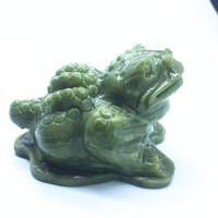 Feng Shui Jade vert trois jambes grenouille de richesse ou argent Toad Statue tableau de bord de voiture décoration