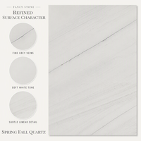 Dalle de quartzite FANCY STONE printemps-automne, pierre blanche polie pour îlot de cuisine de luxe, meuble-lavabo de salle de bain, décoration murale d'hôtel