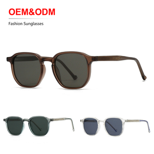 Lunettes de soleil rétro pour hommes avec verres colorés, logo personnalisé, monture ovale unique, OEM, UV400, anti-reflets, pour la conduite, unisexe, vintage, vente en gros - Product Image 1