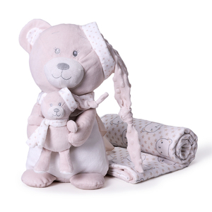 Ensemble cadeau pour bébé en gros 2025, <span class=keywords><strong>couverture</strong></span> en polaire douce et ours en peluche - Product Image 1