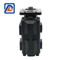 Pompe à engrenages hydraulique JHP pour camion benne 453410844 XGA3407DFWD31-120 Corps en fonte Raccord à bride 2 étages 55/63 cm
