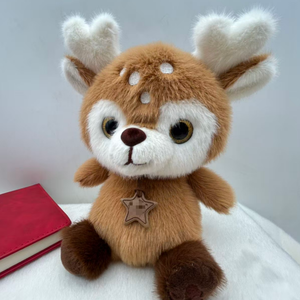 Adorable cerf brun en peluche, <span class=keywords><strong>petite</strong></span> figurine en peluche, décoration de bureau et de maison - Product Image 1