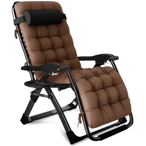 Silla de salón plegable para acampar al aire libre, silla reclinable de gravedad cero para patio, silla de oficina acolchada portátil para dormir - Product Image 4