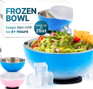 Set di Ciotole Refrigeranti Blu con Coperchi in Silicone, Ciotole in Acciaio Inox per Servire Salse, Guacamole, Condimenti e Salse da Intingere - Product Image 4