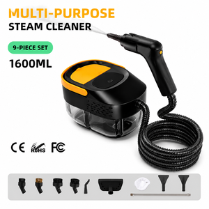 เครื่องทำความสะอาดไอน้ำแบบพกพา 1500W ความจุ 1600 มล. เครื่องทำความสะอาดไอน้ำแรงดันสูง 3 บาร์ เครื่องทำความสะอาดไอน้ำแบบมือถืออเนกประสงค์สำหรับบ้านและรถยนต์ OEM ODM - Product Image 1