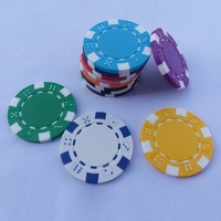 Jetons de poker en plastique ABS sans valeur nominale, dés et jetons floraux multicolores – Ensemble de jeu pour la maison, le casino, les fêtes et les cadeaux