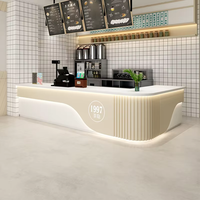 Comptoir de réception moderne et simple pour café, bar, salon de thé, pâtisserie, avec design personnalisé