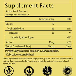 Gomitas de Vitamina D3 OEM/ODM Más Vendidas para Apoyar la Salud de los Huesos, los Dientes, el Estado de Ánimo y el Sistema Inmunitario, 60 Gomitas de D3 - Product Image 2